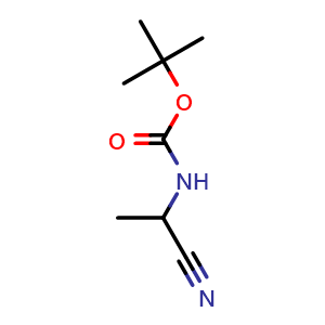 Chemical structure of 2-(Boc-amino)-propanenitrile , CAS 141041-80-7, AChemBlock Y234856