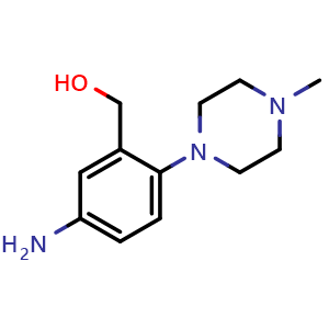 Chemical structure of 3-Hydroxymethyl-4-(4-methylpiperazin-1-yl)aniline , CAS 802541-81-7, AChemBlock Y234858