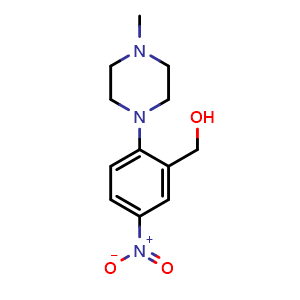 Chemical structure of [2-(4-Methylpiperazin-1-yl)-5-nitrophenyl]methanol , CAS 802541-80-6, AChemBlock Y234860