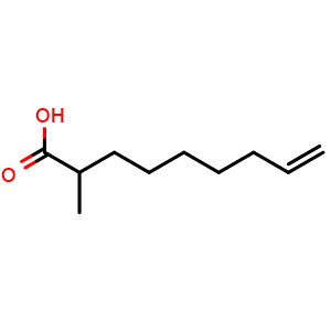 Chemical structure of 2-Methylnon-8-enoic acid , CAS 1610613-67-6, AChemBlock Y234862