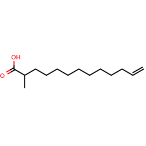 Chemical structure of 2-Methyltridec-12-enoic acid , CAS 876495-04-4, AChemBlock Y234864