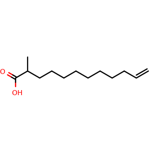 Chemical structure of 2-Methyldodec-11-enoic acid , CAS 624742-79-6, AChemBlock Y234865