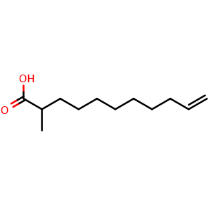Chemical structure of 2-Methylundec-10-enoic acid , CAS 86169-94-0, AChemBlock Y234867