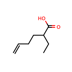 Chemical structure of 2-Ethylhex-5-enoic acid , CAS 137018-47-4, AChemBlock Y234873