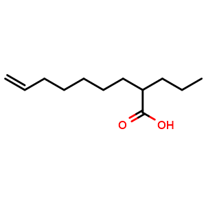 Chemical structure of 2-Propylnon-8-enoic acid , CAS 1697453-95-4, AChemBlock Y234875
