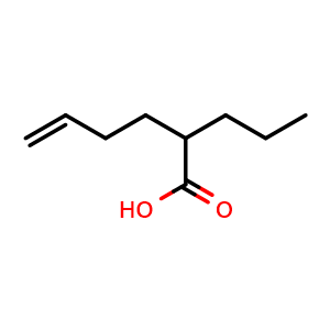 Chemical structure of 2-Propylhex-5-enoic acid , CAS 145373-11-1, AChemBlock Y234877
