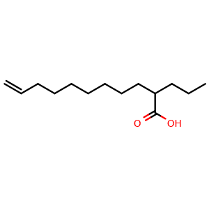 Chemical structure of 2-Propylundec-10-enoic acid , CAS 82638-73-1, AChemBlock Y234878