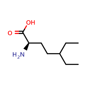 Chemical structure of (R)-2-Amino-5-ethyl-heptanoic acid , CAS 2349771-83-9, AChemBlock Y234882