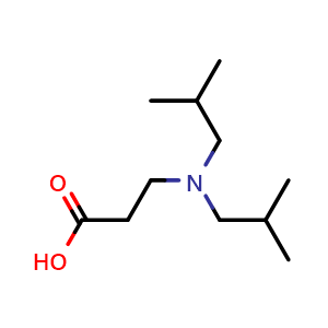 Chemical structure of 3-(Diisobutylamino)propanoic acid , CAS 433695-38-6, AChemBlock Y234890