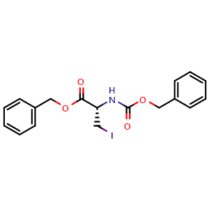 Chemical structure of 3-Iodo-N-Cbz-D-alanine benzyl ester , CAS 159526-56-4, AChemBlock Y234899