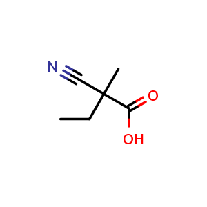 Chemical structure of 2-Cyano-2-methylbutanoic acid , CAS 59462-08-7, AChemBlock Y234903
