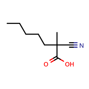 Chemical structure of 2-Cyano-2-methylheptanoic acid , CAS 82295-40-7, AChemBlock Y234905