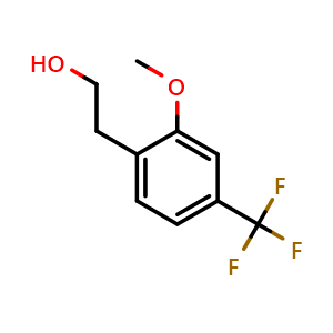 Chemical structure of 2-Methoxy-4-(trifluoromethyl)benzeneethanol , CAS 1501494-73-0, AChemBlock Y234914