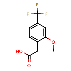 Chemical structure of 2-Methoxy-4-(trifluoromethyl)benzeneacetic acid , CAS 1017779-22-4, AChemBlock Y234915