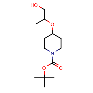 Chemical structure of N-Boc-2-(piperidin-4-yloxy)propan-1-ol , CAS 1269207-09-1, AChemBlock Y234917