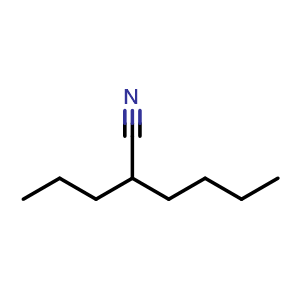 Chemical structure of 2-Propyl-hexanenitrile , CAS 20746-51-4, AChemBlock Y234920