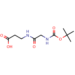 Chemical structure of N-Boc-glycyl-b-alanine , CAS 281653-55-2, AChemBlock Y234924