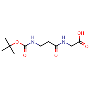 Chemical structure of [3-(Boc-amino)propanoyl]glycine , CAS 186644-63-3, AChemBlock Y234930