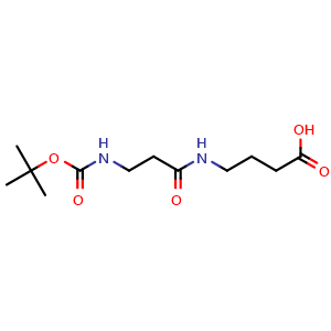 Chemical structure of 4-(3-Boc-aminopropanamido)butanoic acid , CAS 1828466-24-5, AChemBlock Y234932