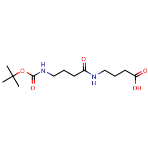 Chemical structure of 4-(4-Boc-aminobutanamido)butanoic acid , CAS 58974-53-1, AChemBlock Y234938