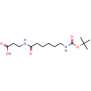 Chemical structure of 3-(6-Boc-aminohexanamido)propanoic acid , CAS 176844-13-6, AChemBlock Y234947