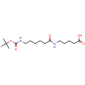 Chemical structure of 5-(6-Boc-aminohexanamido)pentanoic acid , CAS 2238840-05-4, AChemBlock Y234948