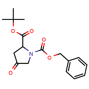 Chemical structure of N-Cbz-4-oxo-pyrrolidine-2-carboxylic acid tert-butyl ester , CAS 1822429-73-1, AChemBlock Y234956