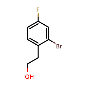 Chemical structure of 2-(2-Bromo-4-fluorophenyl)ethan-1-ol , CAS 866029-22-3, AChemBlock Y234973