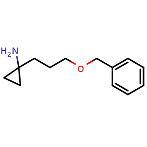 Chemical structure of 1-[3-(Benzyloxy)propyl]cyclopropanamine , CAS 1871218-15-3, AChemBlock Y234980