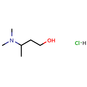 Chemical structure of 3-(Dimethylamino)-1-butanol hydrochloride , CAS 2893-65-4, AChemBlock Y234989