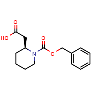 Chemical structure of (S)-1-Cbz-2-piperidineacetic acid , CAS 1821743-10-5, AChemBlock Y234992