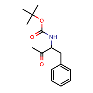 Chemical structure of 3-(Boc-amino)-4-phenylbutan-2-one , CAS 860312-99-8, AChemBlock Y234995