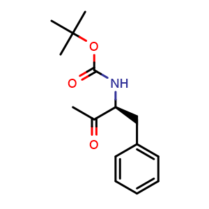 Chemical structure of (S)-3-(Boc-amino)-4-phenylbutan-2-one , CAS 85613-64-5, AChemBlock Y234996