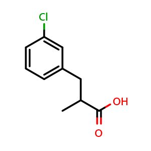 Chemical structure of 3-(3-Chlorophenyl)-2-methylpropanoic acid , CAS 66735-00-0, AChemBlock Y235008