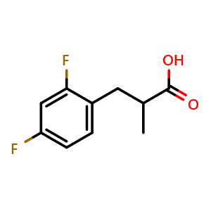 Chemical structure of 3-(2,4-Difluorophenyl)-2-methylpropanoic acid , CAS 32004-71-0, AChemBlock Y235010