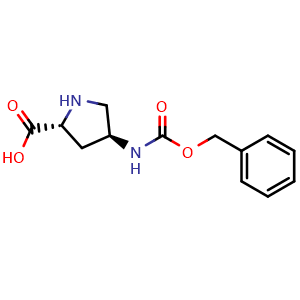 Chemical structure of (4S)-4-(Cbz-amino)-D-proline , CAS 1279039-32-5, AChemBlock Y235045