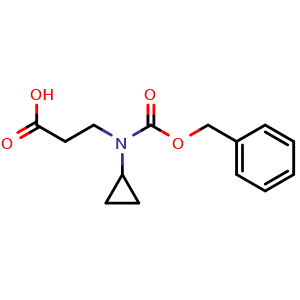 Chemical structure of N-Cbz-3-(cyclopropylamino)propanoic acid , CAS 1179073-27-8, AChemBlock Y235048