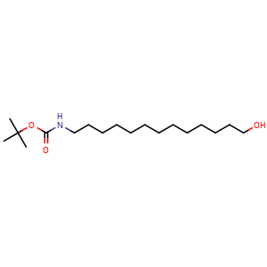Chemical structure of N-Boc-13-aminotridecan-1-ol , CAS 2962953-86-0, AChemBlock Y235049