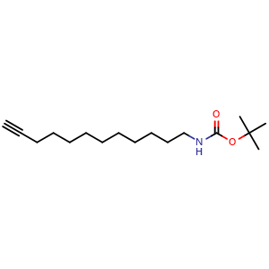 Chemical structure of N-Boc-dodec-11-yn-1-amine , CAS 2707533-39-7, AChemBlock Y235053