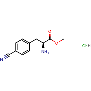 Chemical structure of 4-Cyano-L-phenylalanine methyl ester hydrochloride , CAS 306733-12-0, AChemBlock Y235057