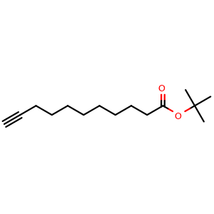 Chemical structure of 10-Undecynoic acid tert-butyl ester , CAS 2503018-17-3, AChemBlock Y235067