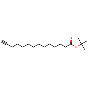 Chemical structure of 13-Tetradecynoic acid tert-butyl ester , CAS 2440138-19-0, AChemBlock Y235069