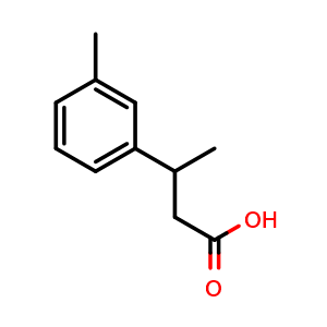 Chemical structure of 3-(3-Methylphenyl)butanoic acid , CAS 19355-29-4, AChemBlock Y235079