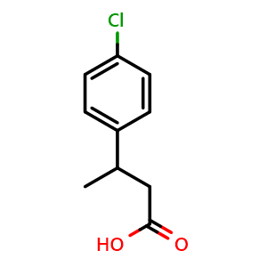 Chemical structure of 3-(4-Chlorophenyl)butanoic acid , CAS 5292-23-9, AChemBlock Y235081