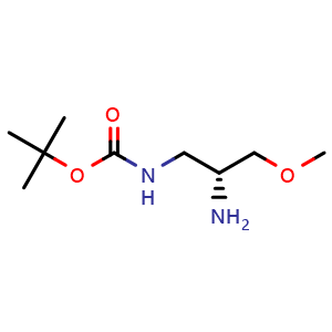 Chemical structure of N1-Boc-(R)-3-methoxypropane-1,2-diamine , CAS 314757-43-2, AChemBlock Y235089