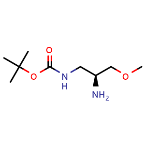 Chemical structure of N1-Boc-(S)-3-methoxypropane-1,2-diamine , CAS 314757-44-3, AChemBlock Y235090