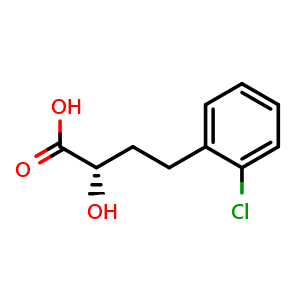 Chemical structure of (2S)-4-(2-Chlorophenyl)-2-hydroxy-butanoic acid , CAS 114991-02-5, AChemBlock Y235093