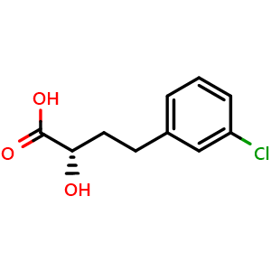 Chemical structure of (2S)-4-(3-Chlorophenyl)-2-hydroxy-butanoic acid , CAS 2166251-35-8, AChemBlock Y235096