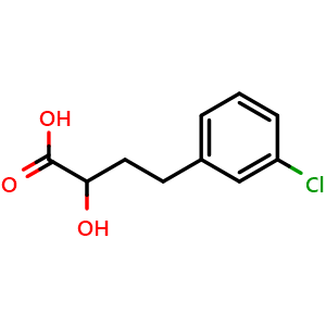 Chemical structure of 4-(3-Chlorophenyl)-2-hydroxy-butanoic acid , CAS 1785386-85-7, AChemBlock Y235109