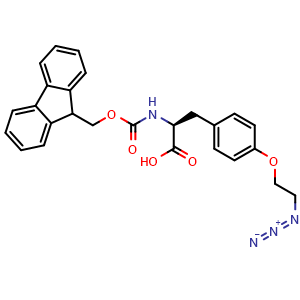 Chemical structure of N-Fmoc-O-(2-azidoethyl)-L-tyrosine , CAS 1454816-10-4, AChemBlock Y235111